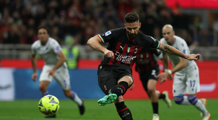 Il Milan travolge la Sampdoria 5-1, tripletta per Giroud