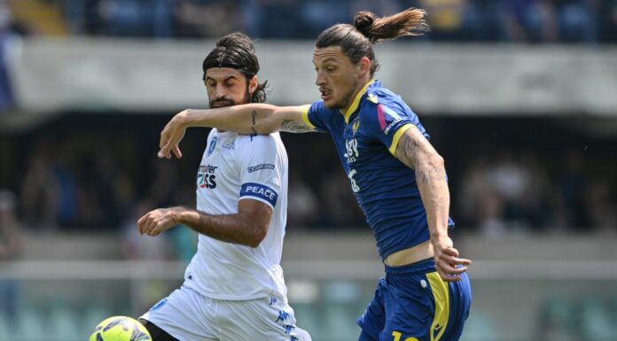 Verona raggiunto in pieno recupero dall’Empoli, 1-1 al Bentegodi