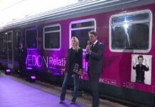 Fs, partito da Roma l’Intercity con gli scatti di Richard Avedon