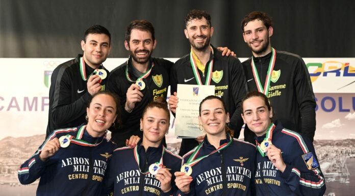 Assoluti Spada, Aeronautica e Fiamme Oro vincono a squadre
