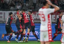 Il Cagliari torna in Serie A, Pavoletti gol in casa Bari