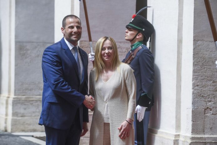 La Presidente del Consiglio riceve a Palazzo Chigi il premier di Malta