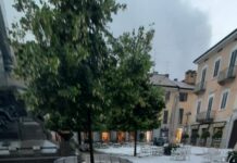 Bomba d’acqua nel’Est di Milano e in Brianza. A Ornago crolla muretto