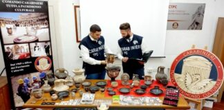 Scavi clandestini, a Caserta ingente sequestro di reperti archeologici