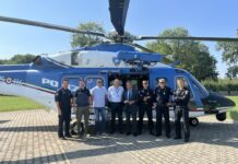 Sopralluogo aereo su circuito Monza di Questore e direttore Autodromo