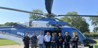 Sopralluogo aereo su circuito Monza di Questore e direttore Autodromo