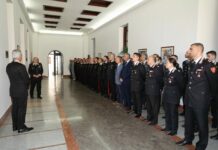 Generale Castello in visita di commiato al Comando provinciale Carabinieri di Palermo