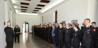 Generale Castello in visita di commiato al Comando provinciale Carabinieri di Palermo