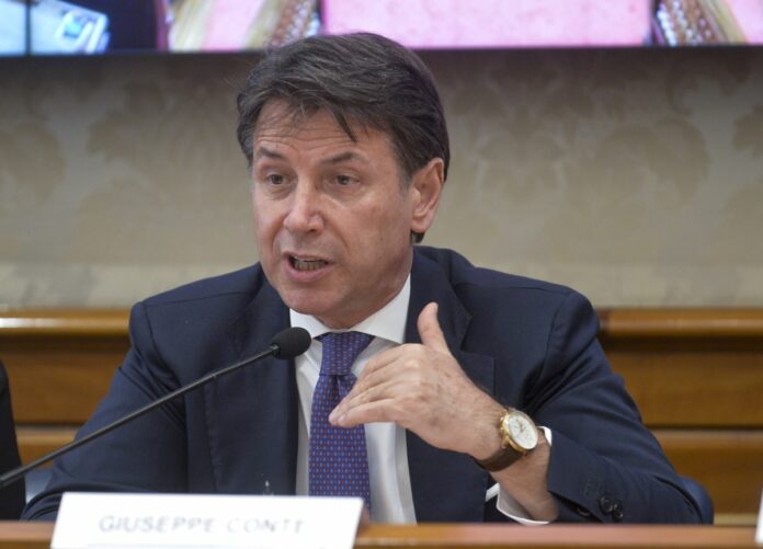Conferenza stampa del M5S sulla situazione del lavoro nelle aziende di Daniela Santanchè al termine dell' informativa della ministra in aula al Senato