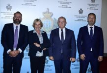 Stefania Craxi in visita ufficiale a San Marino, incontra una delegazione di Governo