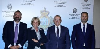 Stefania Craxi in visita ufficiale a San Marino, incontra una delegazione di Governo