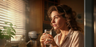 Tutti i benefici del collagene per il nostro corpo donna che beve integratore