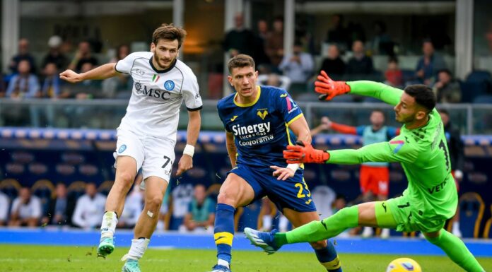 Verona-Napoli 1-3 con doppietta di Kvaratskhelia