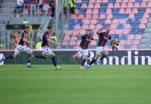 Bologna-Frosinone 2-1, Ferguson e De Silvestri gol
