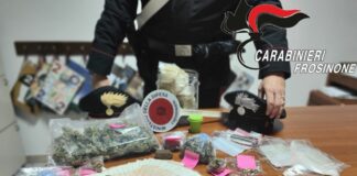 Amaseno, rinvenuti 360 gr. Marijuana e 40 gr. Hashish. Arrestato 33enne