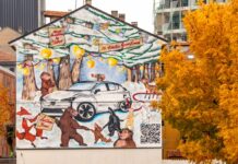 A Milano un murales natalizio di Volvo che purifica l’aria