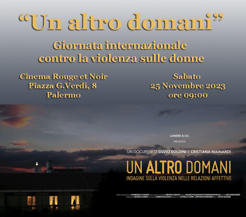 Violenza sulle donne, a Palermo la proiezione del film “Un altro domani”