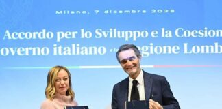 Meloni e Fontana firmano l’Accordo di Coesione per la Lombardia