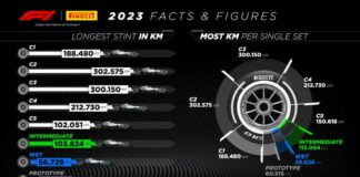 Otto giri della terra con le Pirelli nei 22 Gp del Mondiale 2023 di F1