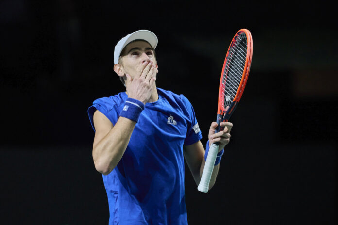 Davis Cup Final - Italy v Australia Final MALAGA, SPAIN - NOVEMBER 26: Matteo Arnaldi of Italy celebrates after winning