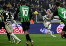 La Juve batte il Sassuolo 3-0 e torna a -2 dall’Inter