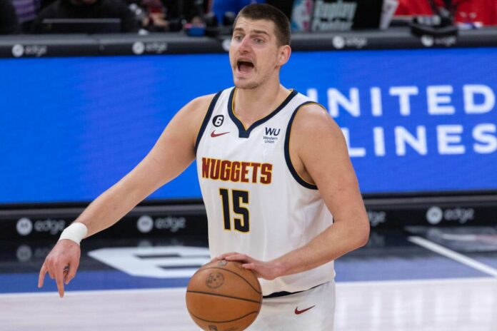 National Basketball Association - Chicago Bulls v Denver Nuggets Nikola Jokic (15 Denver Nuggets) in action during the g