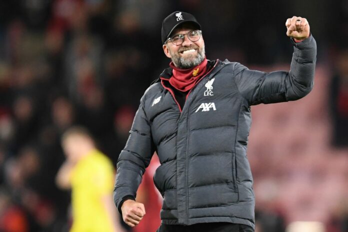 Bournemouth v Liverpool Premier League Liverpool Manager Jurgen Klopp celebrates his sides victory after the Premier Lea