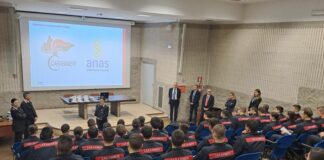 Gli allievi carabinieri a lezione di sicurezza stradale con Anas