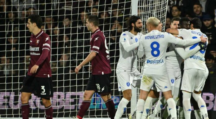 Empoli passa 3-1 a Salerno, vittoria da ex per Nicola