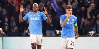 Osimhen risponde a Lewandowski, Napoli-Barcellona 1-1