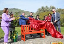 8 marzo, inaugurata panchina rossa alle terme di Cefalà Diana