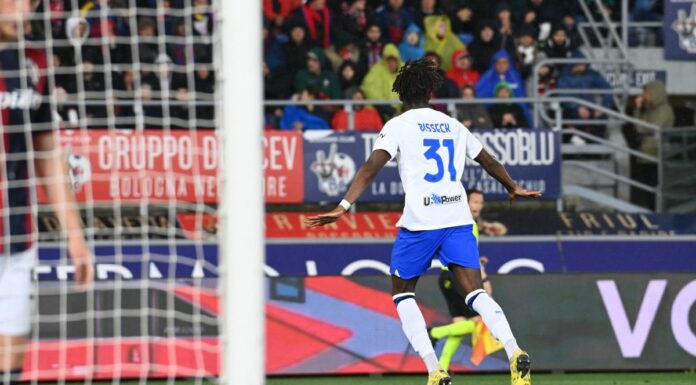 L’Inter vince anche a Bologna, decide una rete di Bisseck