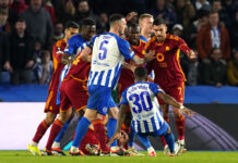 Roma ai quarti di Europa League, al Brighton non basta l’1-0