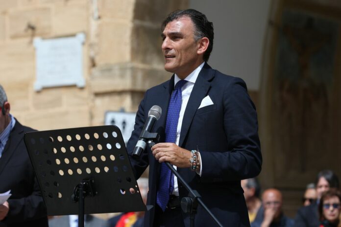 IL MINISTRO DELL'INTERNO MATTEO PIANTEDOSI A CASTELVETRANO PER COMMEMORARE I CADUTI DELLE MAFIE
