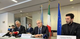 Gravina e Buffon all’Onu “Il calcio come forza di pace”