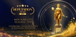 Il 23 marzo a New York la premiazione dell’Italian Reputation Award