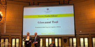 Premio Odone, Toti “Ricordo dovuto per suo impegno sviluppo territorio”