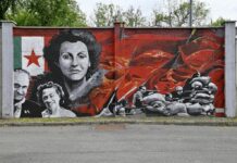 Milano, murales con volti di partigiani alla Cittadella degli Archivi
