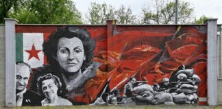 Milano, murales con volti di partigiani alla Cittadella degli Archivi