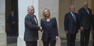 Meloni meets with king Abdullah II of Jordan