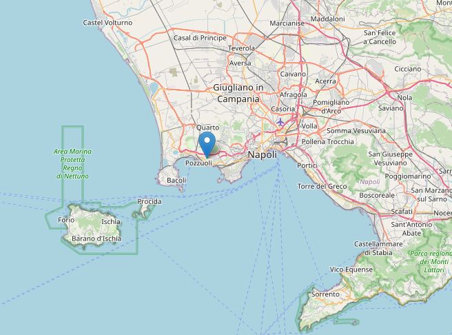 Sciame sismico nell’area dei Campi Flegrei, scossa maggiore di magnitudo 4.4