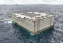 Diga foranea Genova, posato primo cassone alto come palazzo di 7 piani