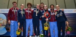 Gli scudetti della spada a Fiamme Oro e Aeronautica Militare