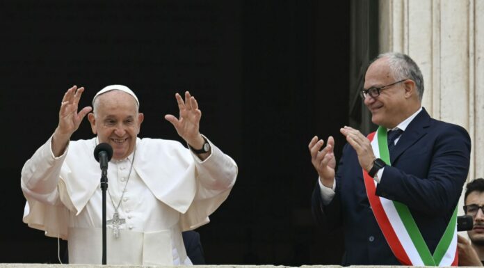 Papa Francesco in visita al Campidoglio