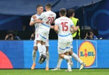 Schick replica a Mikautadze, Georgia-Repubblica Ceca 1-1