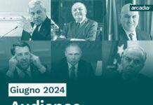 Audience dei ministri Arcadia, a giugno balzo in avanti di Tajani