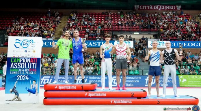 Assegnati i titoli italiani maschili di ginnastica artistica