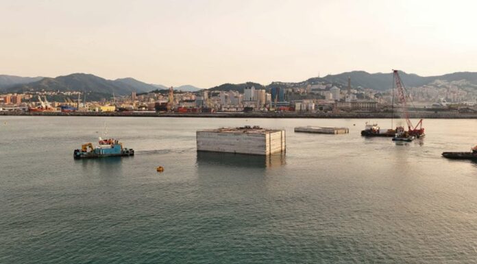 Webuild, verso la posa del terzo cassone della diga foranea di Genova