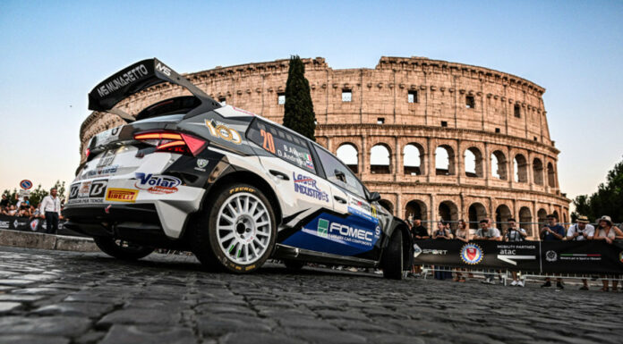 Il rally di Roma Capitale a Crugnola su Citroen C3 gommata Pirelli
