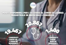 Quasi 21.000 i posti disponibili per Medicina e Chirurgia